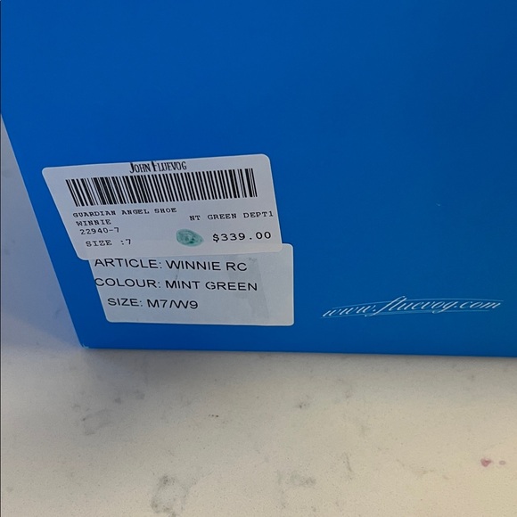 FLUEVOG BRAND NEW IN BOX WINNIE MINT GREEN SHOE women’s 9 men’s 7 - Picture 7 of 7